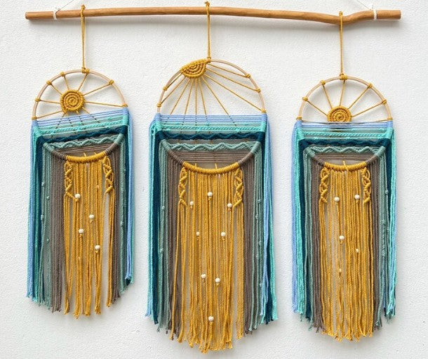 Boho Sunset - Macramé Wall Hanging Set